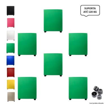 Imagem de Kit 6 Pufs Puff Banqueta Cubo Quadrado Decorativo Casa - Mercadão Dos 