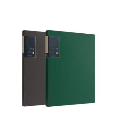 Imagem de Pasta organizadora de arquivos A4 com inserções transparentes, livro de dados de 60 páginas, multicamadas, PP, organizador de documentos de contrato, 2 peças, material de escritório