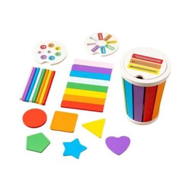 Imagem de Brinquedos Educativos De Reconhecimento De Cores E Formas Em Madeira P