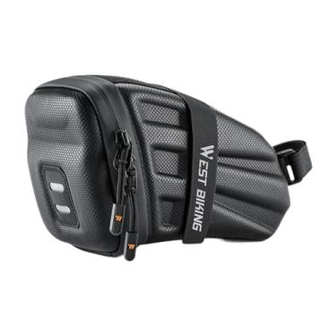 Imagem de KiBcsLic Bolsa de selim para bicicleta, instalação rápida, elegante e portátil, acessório para ciclismo, bolsa traseira para guardar bicicletas sob o selim.