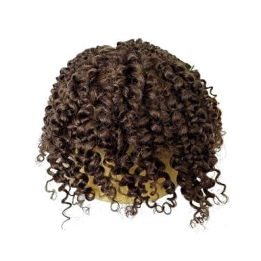 Imagem de Aplique de testa Peruca masculina de renda completa, substituição cabelo humano real para homens, peruca encaracolada(4#)