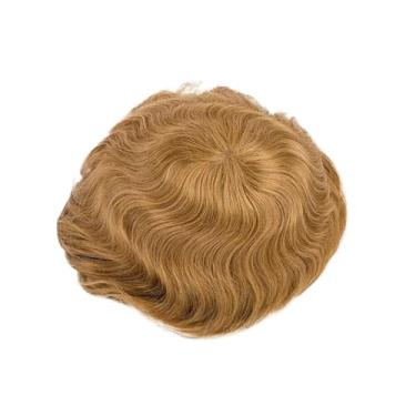 Imagem de Aplique de testa Peruca masculina de cabelo humano natural com monofilamento e revestimento em PU #21