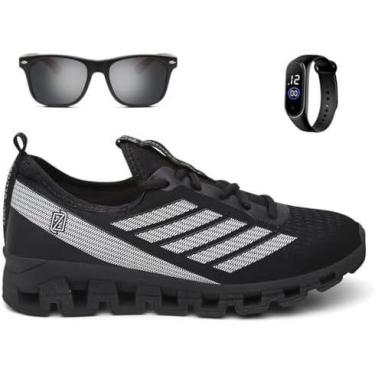 Imagem de Kit Tênis Masculino Esportivo Para Corrida Caminhada Ultra Macio + Ócu