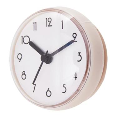 Imagem de Generic Relógio de banheiro com ventosa para pendurar na parede, decoração para casa, relógio redondo à água para cozinha e uso doméstico, Branco