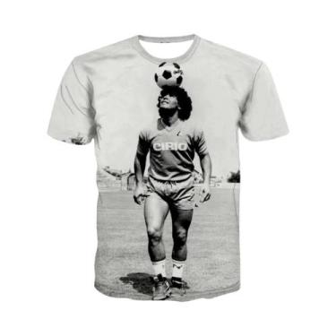 Imagem de Camiseta Masculina Estampada Em 3D De Estrela Do Futebol - Moda Verão 