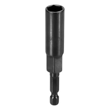 Imagem de HARFINGTON Broca de chave de porca soquete métrico de 10 mm haste sextavada de 1/10.2 cm (3,15" (80 mm) soquetes de 6 pontos extralongos conjuntos de parafusos de aço Cr-V de troca rápida para