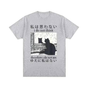 Imagem de Camiseta Feminina Engraçada Com Meme De Gato Japonês, Casual, Y2k, Man