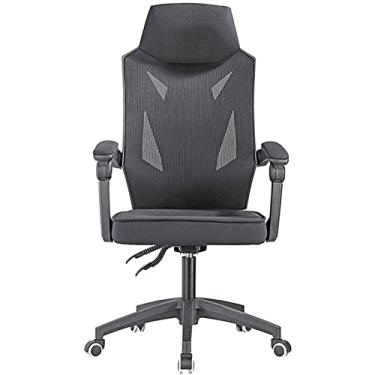 Imagem de Mesa de escritório de couro para jogos com encosto alto ergonômico ajustável para corrida para cadeira executiva para computador encosto de cabeça e suporte lombar preto