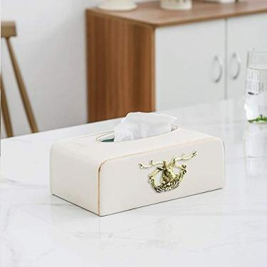 Imagem de Caixa de lenços de cerâmica retrô nórdica, capa de liga metálica clássica para casa, decoração de cabeça de veado, suporte de toalha, dispensador