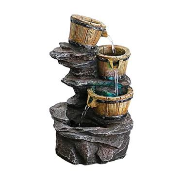 Imagem de DSeenLeap Objetos decorativos para casa fonte de mesa em cascata fonte de mesa decoração de casa para escritório, quarto ou sala de estar - Fonte de mesa em cascata (A)