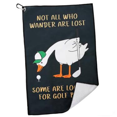 Imagem de WUSUTE Toalha de golfe Not All Who Wander are Lost, toalha de golfe engraçada para sacos de golfe, acessórios de golfe para homens, mulheres, amantes de golfe, 61 cm × 40 cm