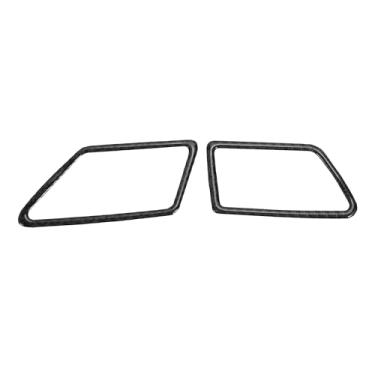 Imagem de VekAuto Moldura de cobertura de ventilação de saída de ar condicionado para Mazda 3 2010-2013 painel de instrumentos (dianteiro esquerdo dianteiro direito) fibra de carbono preto 2 peças