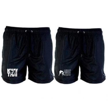 Imagem de Kit 2 Short Tactel Masculino Muay Thai Leve Conforto-Masculino