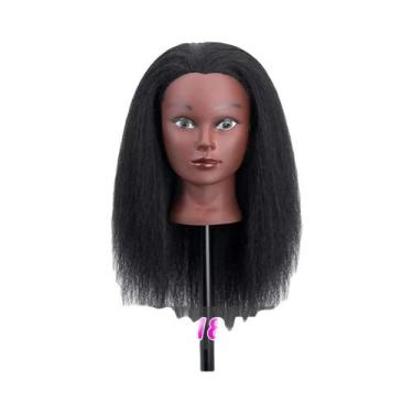 Imagem de Cabeça De Manequim Com Cabelo 100% Natural, Boneca De Treinamento De 1