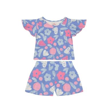 Imagem de Conjunto infantil menina cropped floral Brandili