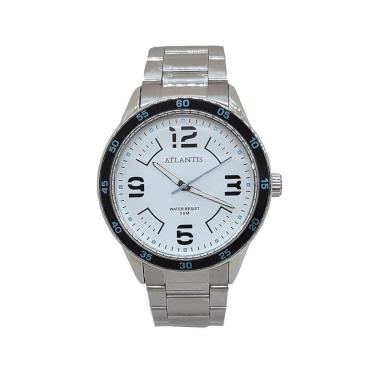 Imagem de Relógio De Pulso Atlantis Prateado Masculino Resistente Água