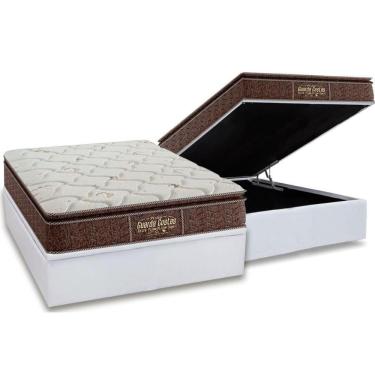 Imagem de Cama Box Baú Casal: Colchão Ortopédico Probel Guarda Costas Extra Firme + Base White(138X188)