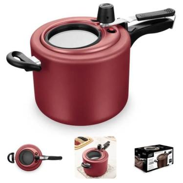 Imagem de Panela De Pressão Antiaderente Cor Vermelho 4,5l Com Visor Mta Cor Cer