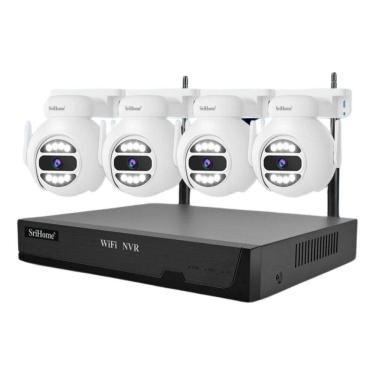 Imagem de Kit 4 Câmeras Nvr Vídeo Hd 4 Mp Wi-fi À Prova D`água Sem Fio NVS001