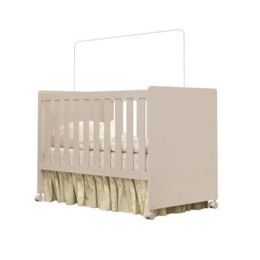 Imagem de Berço 3 em 1 com Estrutura e Grades e Mdf Katatau Areia Fosco
