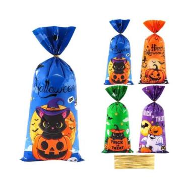 Imagem de Sacolas De Presente De Gato Fantasma De Halloween 25 50 100pcs Embalag