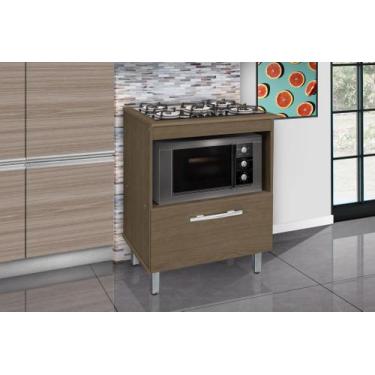 Imagem de Balcão gabinete p/ cooktop 5 bocas forno micro-ondas Buriti - Passe Be