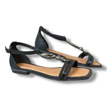 Imagem de Sandália Mississipi MF013 Rasteira Confortável com Tira Decorativa-Feminino