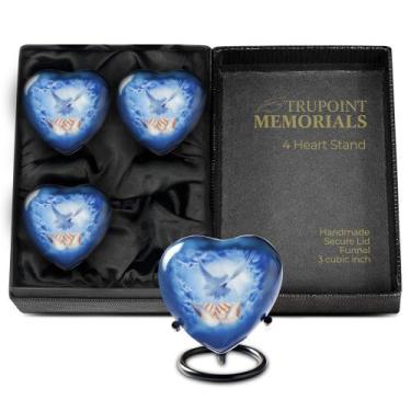 Imagem de Conjunto de 4 Mini Urnas Corazón Trupoint Memorials para Cenizas