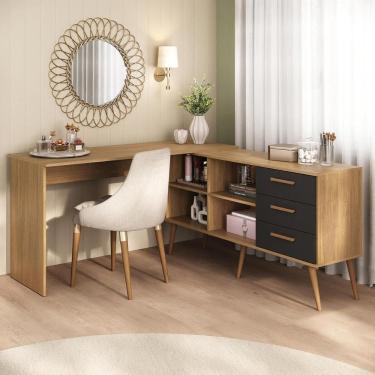 Imagem de Penteadeira Escrivaninha de Canto com 3 Gavetas Jady Multimóveis MP4782