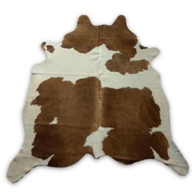 Imagem de Tapete Sala Couro Natural Inteiro Holandes Marrom E Branco M