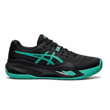 Imagem de Tênis Asics Gel Resolution X Clay Preto e Verde Água Masculino-Masculino