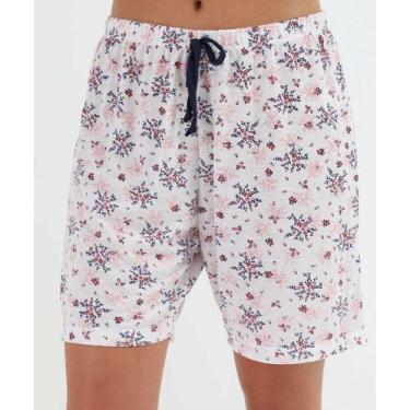 Imagem de Pijama Feminino Flores Manga Curta Marisa Off White-70081, Off white, 