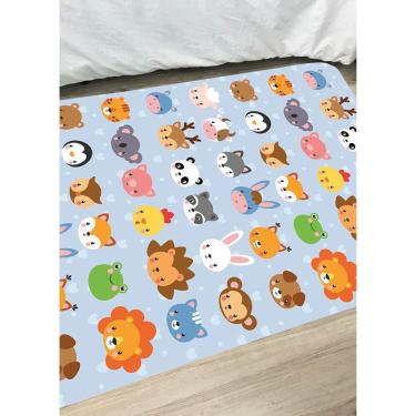Imagem de Tapete Infantil Quarto Bebê 95x130 Tr Bichos