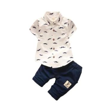 Imagem de Conjunto De Verão Para Meninos Camisa De Algodão Impressa De Manga Cur