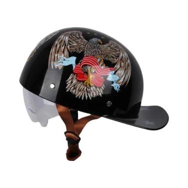 Imagem de Capacete De Motocicleta Vintage Retrô Uchoose, Estilo Boné De Beisebol