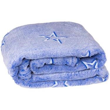 Imagem de Manta Brilha No Escuro Estrela Azul Mescla Jolitex, Azul Mescla, Solte