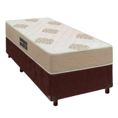 Imagem de Conjunto Cama Box Com Colchão Solteiro Inova D33 Inovaflex - Marrom
