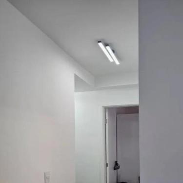 Imagem de Luminaria Plafon Arandela Duplo 50cm Led Luz Direta Preto ou Branco - 