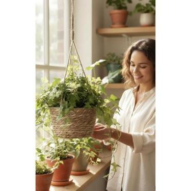 Imagem de Vaso Cachepô Palha Natural Decorativo P/ Sala Jardim - Congratulations