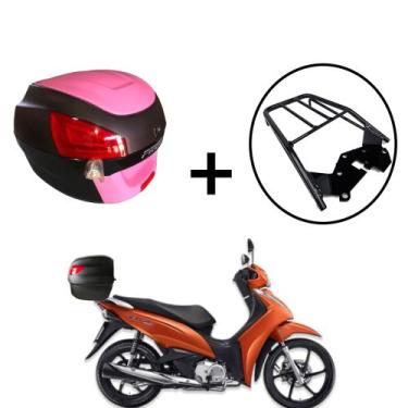 Imagem de Baú Bauleto Awa Pross 29l + bagageiro de  Biz 2018+, Rosa