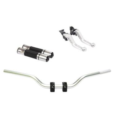 Imagem de Kit Manete Manopla Guidão Adaptador Yes 125 Intruder 125 Riva - NoBran