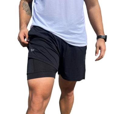 Imagem de Bermuda Masculina 2 em 1 Corrida Bolso Térmico De Compressão - Element