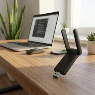 Imagem de 2x Adaptador Wi-Fi USB 5GHz AC1300 Dual Band 2 Antenas - Congratulatio