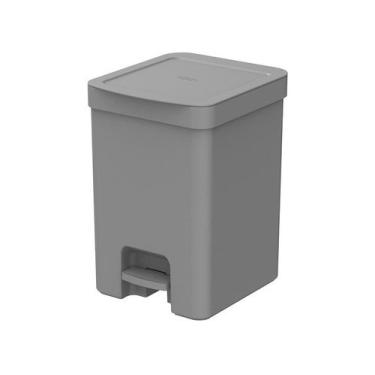 Imagem de Lixeira de Plástico com Pedal Banheiro e Cozinha Chumbo 12L Ou, Chumbo