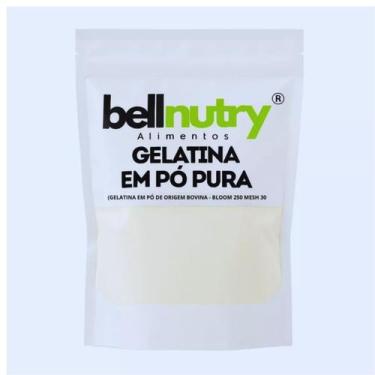 Imagem de Gelatina Pura Incolor Sem Sabor 1 Kg BellNutry Colágeno Natural Para R