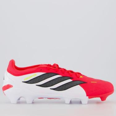Imagem de Chuteira Adidas Predator League Campo Vermelha e Branca, 40