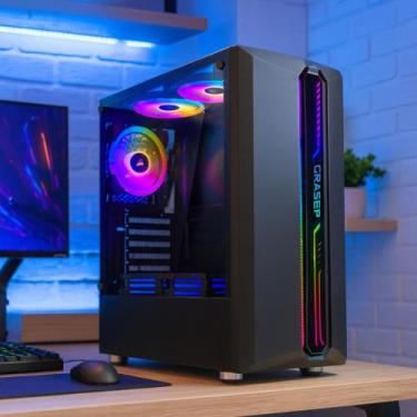 Imagem de Gabinete Computador Gamer Preto Suporte Watercooler 360mm Vidro Temper