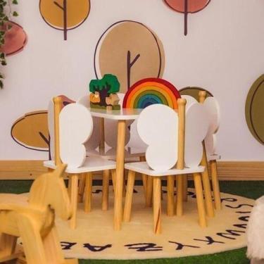 Imagem de Conjunto para Quarto Infantil 1 Mesa 4 Cadeiras Hora de Brincar Divica