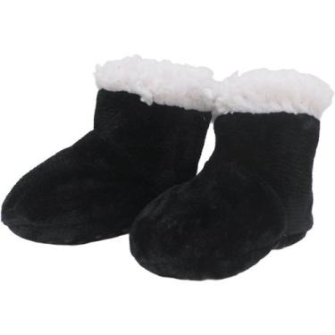Imagem de Pantufas Sapatinho Inverno Preto Para Bebês De 0 a 12 Meses - Gici Imp