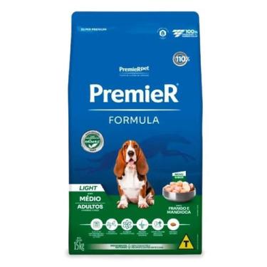 Imagem de Ração Premier Fórmula Light Cães Adultos Raças Médias Frango 15Kg